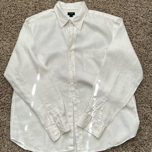 Jcrew men’s white linen button down